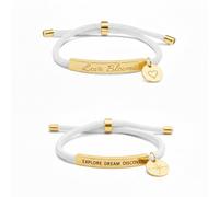 Mr.Gadget's Solutions The Nexus-Cord Custom Set - A Tarnish-Proof Dual-Charm Minimalist Bracelet (Gold, Bracelet + Disc Single Side)