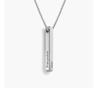 Mr.Gadget's Solutions The Quadrant Signature - A Custom 4-Sided 3D Slim Bar Necklace (Lucida Calligraphy, Double Side)