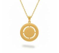 Mr.Gadget's Solutions The Revolving Custom Engraved Keepsake Pendant Necklace (Round, Gold)