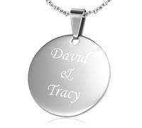 Mr.Gadget's Solutions The Signature Keepsake - A Custom Engraved Pendant with Matching Chain (Horizontal, Silver, Dog Tag)