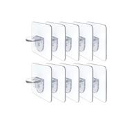 Mr.Gadget's Solutions Transparent Self-Adhesive Shelf Hooks - Strong Wall Hooks for Home, Kitchen, Bathroom & Office Organization, Reusable No-Drill Space Saving Hangers