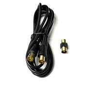 Mr. Gadget's Solutions TV Aerial Cable (M-M) With Adapter (F-F) 2M Metre Black RG59 Full Copper Coaxial RF TV Aerial Male to Male Lead Cable | Antenna AV Lead for Digital and Analogue Signals