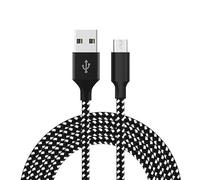 Mr. Gadget's Solutions® USB A Male to Micro USB Cable, 3.3ft (1m) Nylon Braided Phone Charger Cord Compatible with Galaxy S7 Edge S6 S5, Android Phones, Fire Stick, Chromecast - Black/white