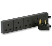 Mr Gadget's Solutions USB Extension Lead Cable Free Socket Protected 4 Gang Way 2m -black.