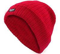 Mr.Gadget's Solutions Women Beanie Thinsulate Hat Fleece Lined Woolly Winter Knitted Warm Ski Cap (Red)