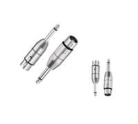 Mr. Gadget's Solutions XLR to Jack TRS Adapter, Balanced Female XLR to Quarter Inch 6.35mm Male Adapters - 2 Pack