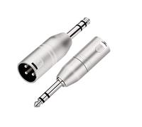 Mr. Gadget's Solutions XLR to Jack TRS Adapter, Balanced Female XLR to Quarter Inch 6.35mm Male Adapters - 2 Pack