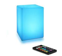 Mr.Go 10 * 15cm Rechargeable Night Light LED Table Lamp, 8 Dimmable Brightness, 16 Adjustable Colors, Color Changing Mood Light, Remote Control Bedside Lamp for Home Lighting & Decoration
