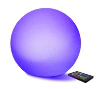Mr.Go 12" LED Solar Light Outdoor Garden Ball Lamp with Ground Stake, Decorative Night Light Waterproof RGB Light Sphere Lamp, 16 Colours, Dimmable, Remote Control, Colour Changing for Yard Lawn Path
