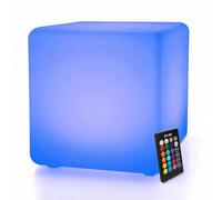 Mr.Go 16" Rechargeabe LED Mood Light Cube Lamp, Color Changing Night Light Glowing Cube Stool with Remote, 16 Colors, 8 Dimmable Brightness, Waterproof Decorative Lighting for Garden Pool Patio Party