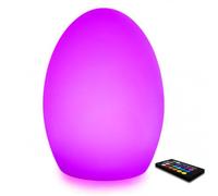 Mr.Go 8" LED Egg Lamp Night Light Rechargeable Bedside Lamp Color Changing Mood Light with Remote Control, 16 Colors, 8 Dimmable Brightness, 4 Special Effects for Better Sleep & Create Atmosphere