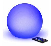 Mr.Go 8" LED Night Light Ball Lamp Colour Changing Mood Light Bedside Lamp, 8 Dimmable Brightness, 16 Adjustable Colors, Remote Control, Rechargeable Sphere Lamp Table Light for Home Decoration