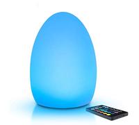 Mr.Go 9" LED Mood Light Egg Lamp Color Changing RGB Lamp Night Light with Remote Control, 16 Colors, Dimmable Brightness, Waterproof, Rechargeable Ambient Lighting for Home Decoration