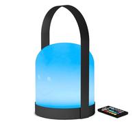 MR.GO LED Mood Light Table Lamp Color Changing Night Light Hanging Lantern Lamp with Portable Metal Handle, 16 Dimmable Colors, USB Rechargeable, Remote Control, Waterproof for Indoor & Outdoor Decor