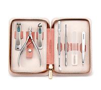 MR.GREEN 7 Piece Stainless Steel Nail Clipper Set with PU Leather Case Manicure and Pedicure Tools for Outdoor and Home Nail Care Tools