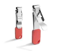MR.GREEN Compact Nail Clippers Foldable Nail Cutters Manicure Tools Portable Fingernail Clipper with Key Chain Nail Scissors (Red)
