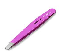 MR.GREEN Eyebrow Tweezers with Bevel Tip for Facial Hair, Classic Stainless Steel Tweezers for Men and Women Personal Care Tools (Purple)