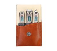 MR.GREEN Manicure Pedicure Sets, 3 Pcs Nail Clippers Set, German Premium Stainless Steel Nail Clippers with High-end Leather Case, Professional Fingernail & Toe Nail Clippers (Brown-Grey)