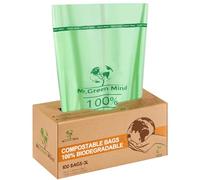 Mr. Green Mind 2/3 Litre Biodegradable Bin Bags - 26 x 29 cm - 100% Compostable Bin Bags - Includes Dispenser - Organic Waste Bags