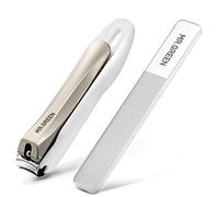 MR.GREEN Nail Clippers Anti Splash Fingernail Cutter Stainless Steel Manicure Tools Nail Scissors Detachable Design Nail Trimmer (Medium+Glass File)
