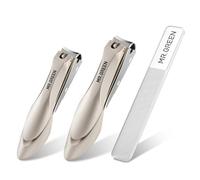 MR.GREEN Nail Clippers Stainless Steel Anti Splash Fingernail Cutter Manicure Tools Bionics Design Pedicure Scissor Nail Trimmer (Nail Clipper Two-Pack (Medium+Large))