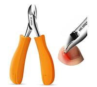 MR.GREEN Splash Resistant Nail Scissors Stainless Steel Nail Clipper Pedicure Tool Toenail Clipper for Thick or Ingrown Toenails (Orange Handle)