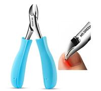 MR.GREEN Splash Resistant Nail Scissors Stainless Steel Nail Clippers for Thick or Hard Ingrown Toenails for Men, Women & Elderly (Blue Handle)