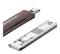 MR.GREEN Ultra Thin Nail Clippers Advanced Precision Technology Nail Cutters with Cow Leather Cover Superior Texture Manicure Tools (Light Brown)