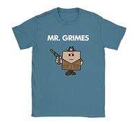 Mr Grimes Mens T-Shirt Large Denim Walking Dead Funny Parody Gift Rick TV Show Top