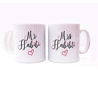 Mr Habibi & Mrs Habibti White Printed Mug Gift Set