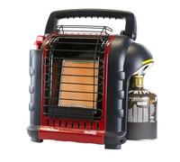 Mr. Heater Portable Buddy with Adaptor - Efficient and Portable Propane Gas Heater for Heating Cartridge System with 7/16 Thread-Reliable, Up to 2.4 kW Output, Red