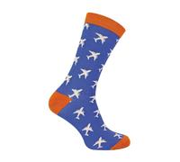 Mr Heron 1 Pack Mens Novelty Blue Airplanes Bamboo Socks - 6-11 UK - Airplanes (Blue)