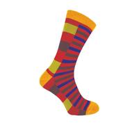 Mr Heron 1 Pack Mens Novelty Patterned Bamboo Socks - Red Stripes - 6-11 UK
