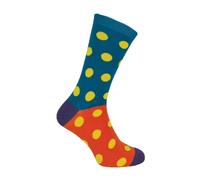Mr Heron 1 Pack Mens Novelty Patterned Bamboo Socks - Teal Spots - 6-11 UK