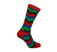 Mr Heron 1 Pack Mens Novelty Patterned Bamboo Socks - Zig Zags - 6-11 UK