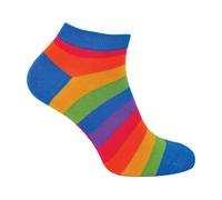 Mr Heron 1 Pack Mens Rainbow Striped Bamboo Trainer Socks - 6-11 UK - Rainbow