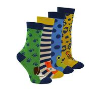 Mr Heron 4 Pack Boys Novelty Bamboo Socks in a Gift Box - 2-3 Years - Assorted