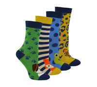 Mr Heron 4 Pack Boys Novelty Bamboo Socks in a Gift Box - 4-6 Years - Assorted