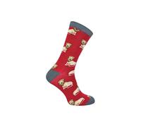 Mr Heron Men's Animal Patterned Soft Breathable Bamboo Novelty Socks in Dark Red | Size: 6-11 Mr Heron Dark Red 6-11
