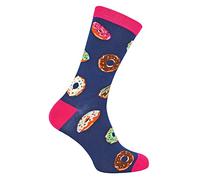 Mr Heron Mens Bamboo Socks, 6-11 Donuts (Navy)