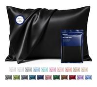 MR&HM Satin Pillowcase 2 Pack, Queen Size 20"x30", Black