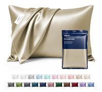 MR&HM Satin Pillowcase for Hair and Skin, Silk Satin Pillowcase 2 Pack, King Size Pillow Cases Set of 2, Silky Pillow Cover with Envelope Closure (20x40, Golden Bronze)