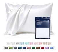 MR&HM Satin Pillowcase for Hair and Skin, Silk Satin Pillowcase 2 Pack, Queen Size Pillow Cases Set of 2, Silky Pillow Cover with Envelope Closure (20x30, White)
