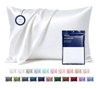 MR&HM Satin Pillowcase for Hair and Skin, Silk Satin Pillowcase 2 Pack, Queen Size Pillow Cases Set of 2, Silky Pillow Cover with Envelope Closure (20x30, White)