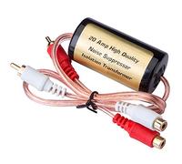 Mr. Ho 20 Amp RCA Car Audio Noise Filter Suppressor Ground Loop Isolator Transformer with 2 Male and 2 Female Plugs