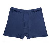 Mr. Ho Mens Silk Boxer Briefs, Ultra Soft and Breathable Underwear with Open Fly (S) Navy