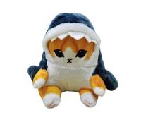 MR.HOKWY Cute Shark Cat Plush Toy - Kitten Shark Plushies Doll, Lovely Fat Shark Cat Plush Toy, Soft Stuffed Shark Cat Plush DollShark Gifts for Birthday/New Year/Christamas（22CM）