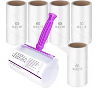 Mr Hsiung & Mrs Yin Lint Rollers for Pet Hair, Clothes Roller, Lint Roller for Clothes, Extra Sticky Lint Remover Brush, Pet Hair Remover, 1 Roller + 5 Refills, 300 Sheets Total