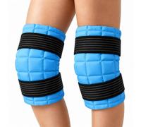 MR.ICE Ice Packs for Sport Injuries, Knee Ice Pack Wrap with Straps, Reusable Ice Pack for Knee Pain Relief, Hot and Cold Gel Pack Compress for Swelling, Arthritis, Surgery, Light Blue, 2Pack