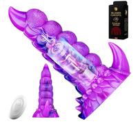 Mr. James Concepts Alien Monster Thrusting & Vibrating Dildo with Remote Control - 7 Thrusting Modes, 10 Vibrations, 42°C Heating, Fantasy Knot Design, Strong Suction Cup, Premium Silicone, Waterproof